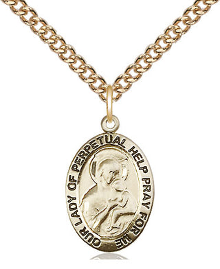 14kt Gold Filled Our Lady of Perpetual Help Medal | Medium | Engravable