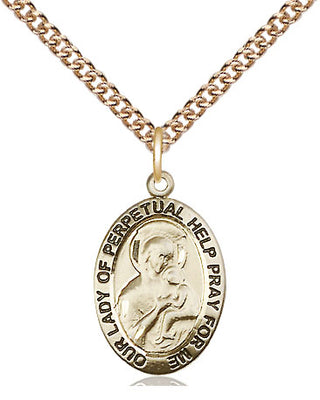 14kt Gold Our Lady of Perpetual Help Medal | Engravable