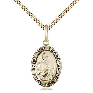 14kt Gold Filled Saint Jude Medal Religious Jewelry Engraved Catholic Saint Jewelry