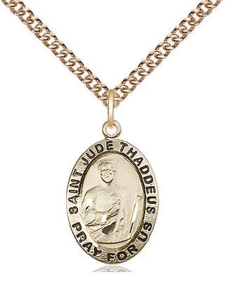 14kt Gold Filled Saint Jude Medal Religious Jewelry Engraved Catholic Saint Jewelry