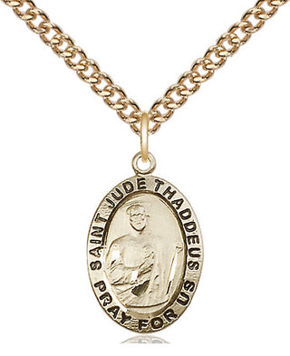 14kt Gold Filled Saint Jude Medal Religious Jewelry Engraved Catholic Saint Jewelry