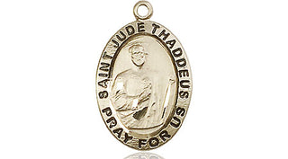 14kt Gold Saint Jude Medal Engraved Catholic Saint Jewelry