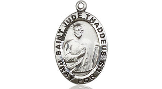 Sterling Silver Saint Jude Medal Religious Jewelry Engraved Catholic Saint Jewelry