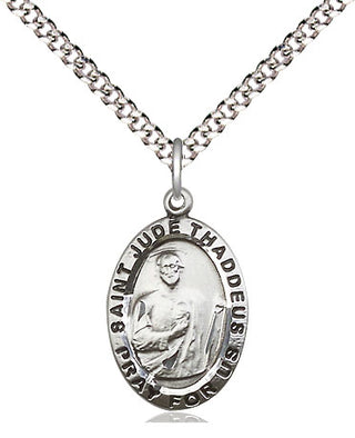 Sterling Silver Saint Jude Medal Religious Jewelry Engraved Catholic Saint Jewelry