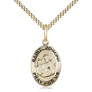 14kt Gold Filled Saint Joseph Medal Religious Jewelry Engraved Catholic Saint Jewelry