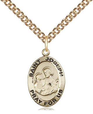 14kt Gold Filled Saint Joseph Medal Religious Jewelry Engraved Catholic Saint Jewelry