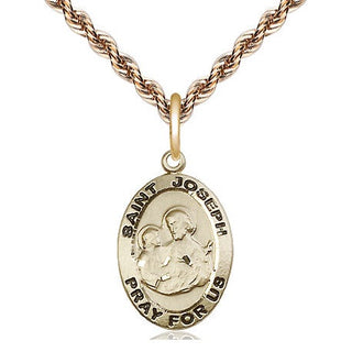 14kt Gold Filled Saint Joseph Medal Religious Jewelry Engraved Catholic Saint Jewelry