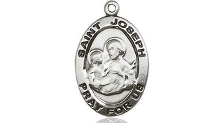 Sterling Silver Saint Joseph Medal Religious Jewelry Engraved Catholic Saint Jewelry