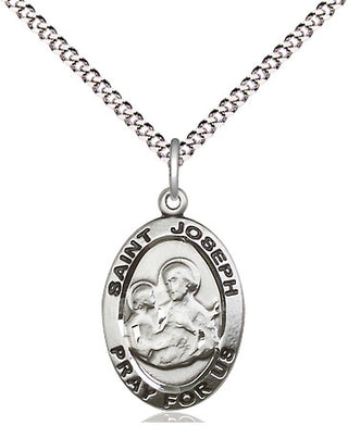 Sterling Silver Saint Joseph Medal Religious Jewelry Engraved Catholic Saint Jewelry