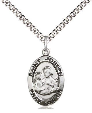 Sterling Silver Saint Joseph Medal Religious Jewelry Engraved Catholic Saint Jewelry