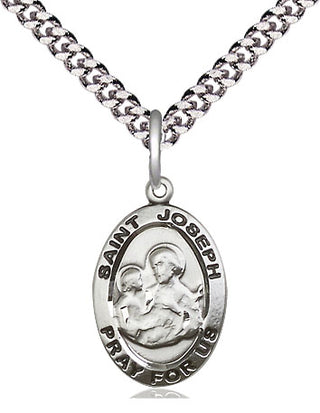 Sterling Silver Saint Joseph Medal Religious Jewelry Engraved Catholic Saint Jewelry