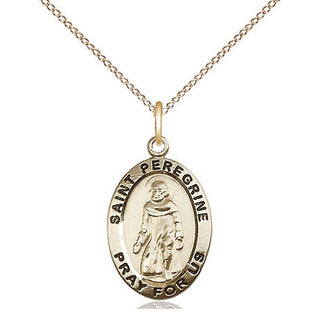 14kt Gold Filled Saint Peregrine Medal Religious Jewelry Engraved Catholic Saint Jewelry