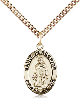 14kt Gold Filled Saint Peregrine Medal Religious Jewelry Engraved Catholic Saint Jewelry