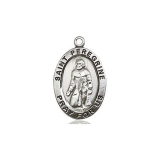Pewter Saint Peregrine Medal Engraved Catholic Saint Jewelry