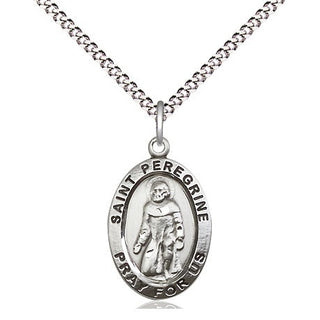 Pewter Saint Peregrine Medal Religious Jewelry Engraved Catholic Saint Jewelry