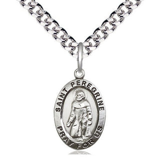 Pewter Saint Peregrine Medal Religious Jewelry Engraved Catholic Saint Jewelry