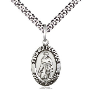 Pewter Saint Peregrine Medal Religious Jewelry Engraved Catholic Saint Jewelry