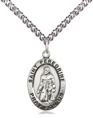 Sterling Silver St. Peregrine Medal | Medium | Engravable