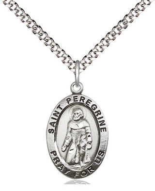 Sterling Silver St. Peregrine Medal | Medium | Engravable