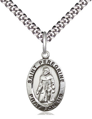 Sterling Silver St. Peregrine Medal | Medium | Engravable