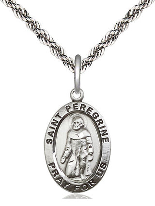 Sterling Silver St. Peregrine Medal | Medium | Engravable