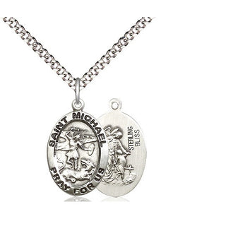 Sterling Silver Saint Michael the Archangel Medal Religious Jewelry Engraved Catholic Saint Jewelry