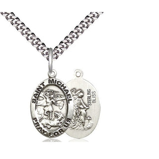 Sterling Silver Saint Michael the Archangel Medal Religious Jewelry Engraved Catholic Saint Jewelry