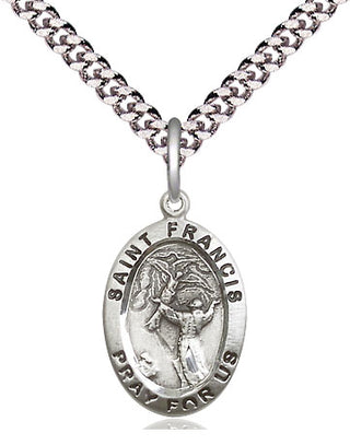 Pewter Saint Francis of Assisi Medal Religious Jewelry Engraved Catholic Saint Jewelry