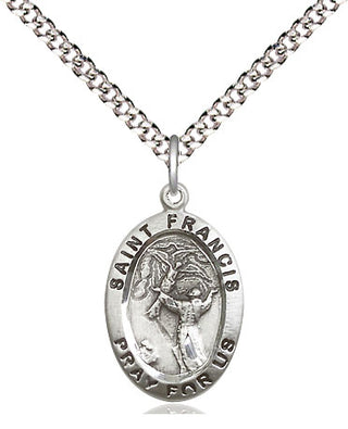 Pewter Saint Francis of Assisi Medal Religious Jewelry Engraved Catholic Saint Jewelry