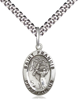 Pewter Saint Francis of Assisi Medal Religious Jewelry Engraved Catholic Saint Jewelry