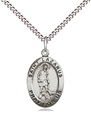 Sterling Silver Saint Lazarus Medal Religious Jewelry Engraved Catholic Saint Jewelry