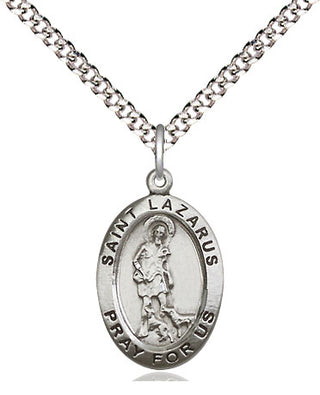 Sterling Silver Saint Lazarus Medal Religious Jewelry Engraved Catholic Saint Jewelry