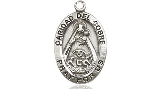 Sterling Silver Caridad del Cobre Medal Engraved Catholic Saint Jewelry