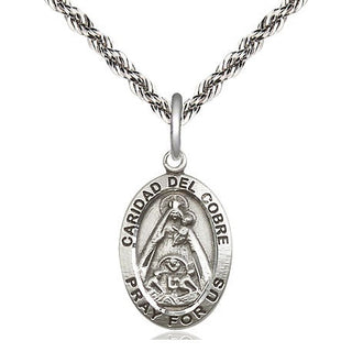 Sterling Silver Caridad del Cobre Medal Religious Jewelry Engraved Catholic Saint Jewelry