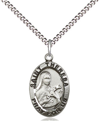 Pewter Saint Theresa Medal Religious Jewelry Engraved Catholic Saint Jewelry
