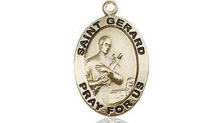 14kt Gold Filled Saint Gerard Majella Medal Engraved Catholic Saint Jewelry