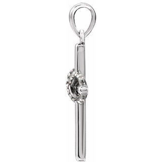 14K White .06 CTW Natural Diamond Infinity-Inspired Cross Pendant