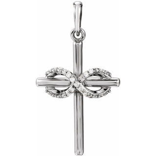 Sterling Silver .06 CTW Natural Diamond Infinity-Inspired Cross Pendant