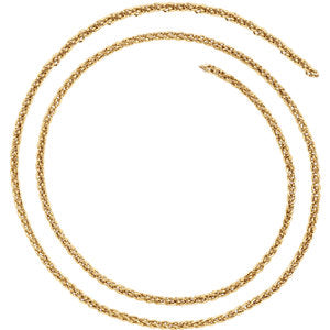 24-inch Wheat Chain with Lobster Clasp - 14K Yellow Gold