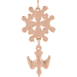 14K Rose Huguenot Cross Pendant