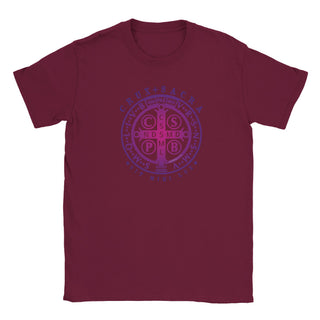 St. Benedict Medal Purple Gradient T-Shirt - view 4