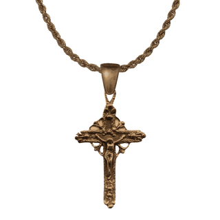 Vintage Bronze Latin American Openwork Crucifix
