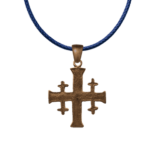 Vintage Bronze Jerusalem Cross Pendant