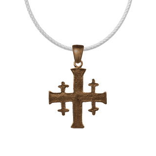 Vintage Bronze Jerusalem Cross Pendant