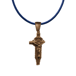 Vintage Bronze Rayed Crucifix with INRI Banner