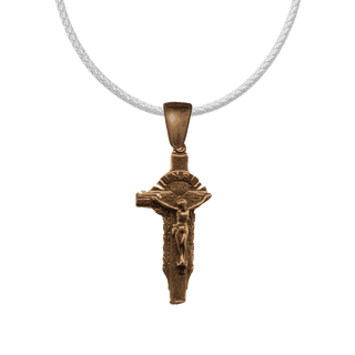 Vintage Bronze Rayed Crucifix with INRI Banner