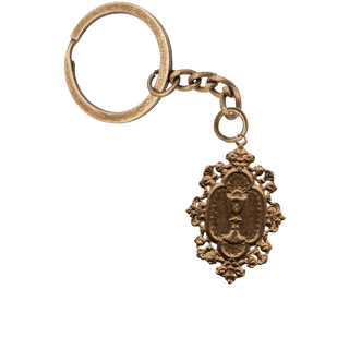 Vintage Bronze Eucharistic Chalice Medal in Lace Frame