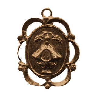Vintage Bronze Holy Face and Infant of Prague Medal - reverse