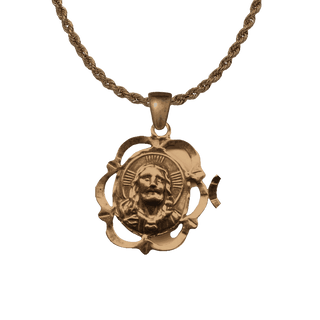 Vintage Bronze Holy Face and Infant of Prague Medal