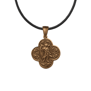 Vintage Bronze St. Raphael Quatrefoil Medal